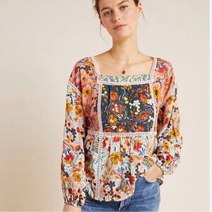 Anthropologie Maeve Nikki Peasant Blouse